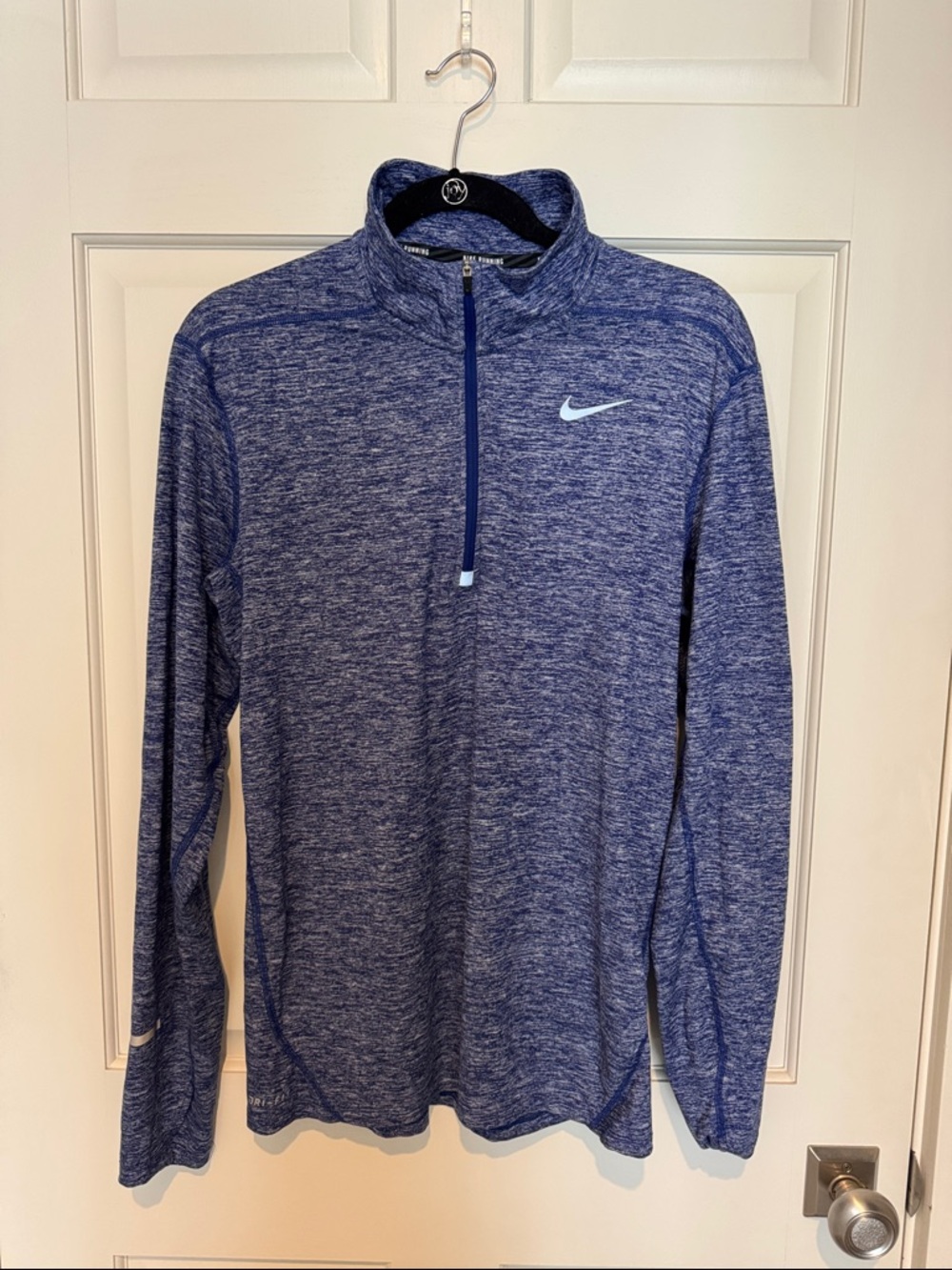 Nike Men’s Heathered Navy Blue 1/4-Zip Performance Jacket